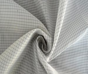 ESD anti static grid fabric roll for garment  suits in cleaning room